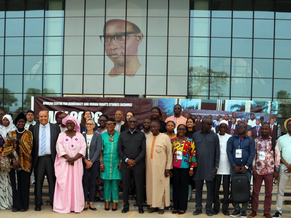 Delegates gathered outside the Sir Dawda Kairaba Jawara International Conference Centre, Banjul, May 2026